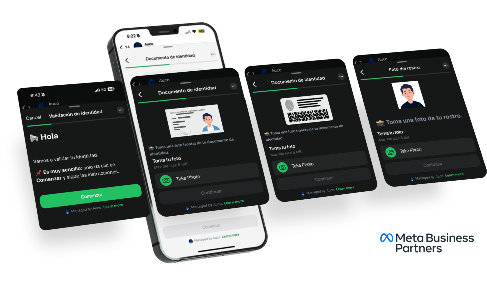 Validación de identidad desde WhatsApp con AUCO - Meta Business Partners